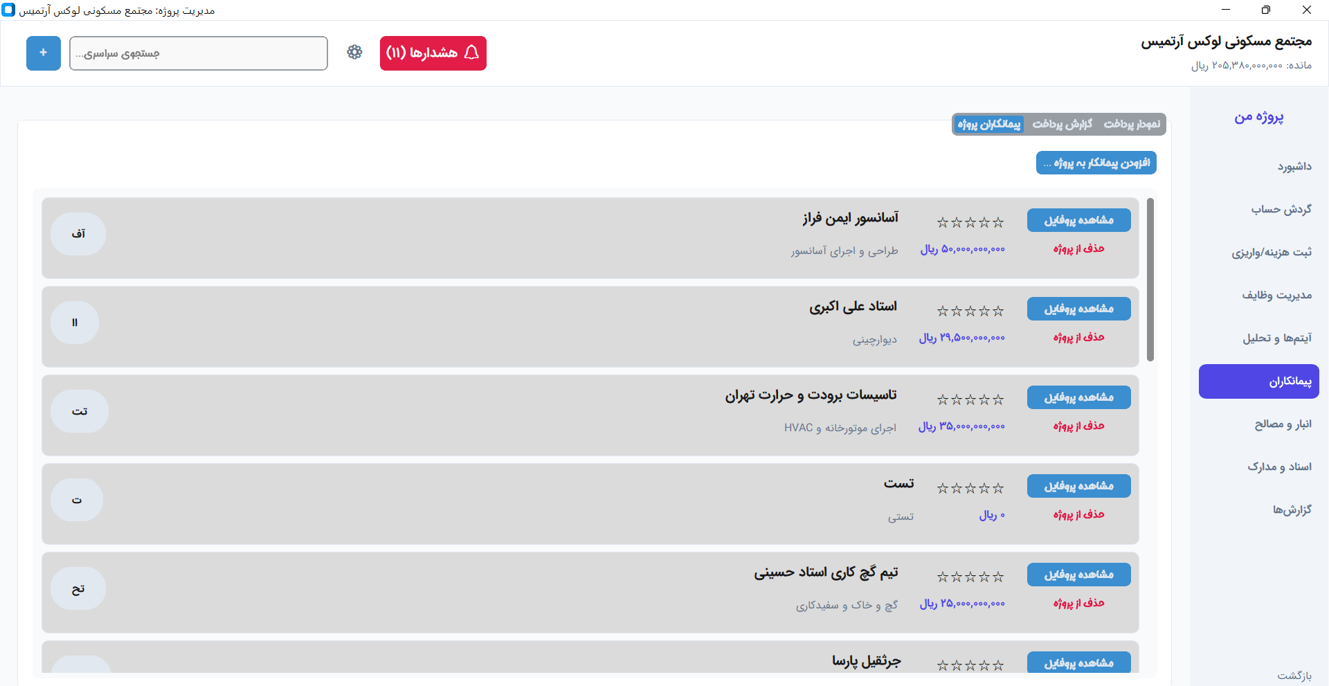 پیمانکاران